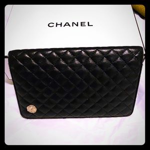 Chanel matelasse quilted bifold wallet